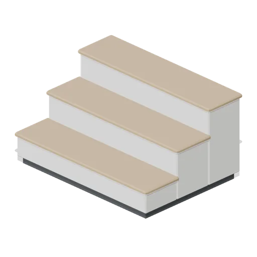 Stepped display riser (Retail Store Fixtures and Mall)
