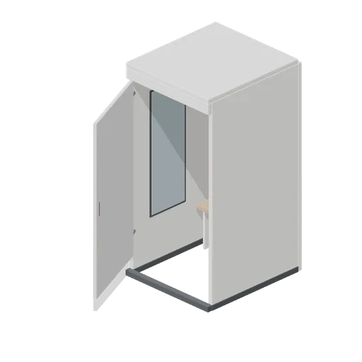 Fitting room cubicle, door open (Retail Store Fixtures and Mall)