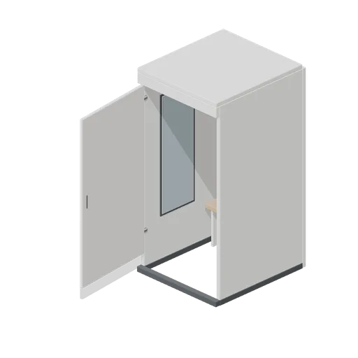 Fitting room cubicle, door open (Retail Store Fixtures and Mall)