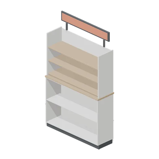 Cash desk back fixture (Retail Store Fixtures and Mall)
