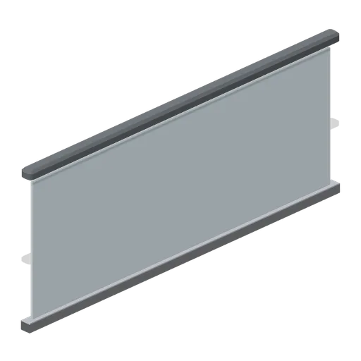 Escalator landing balustrade (Retail Store Fixtures and Mall)