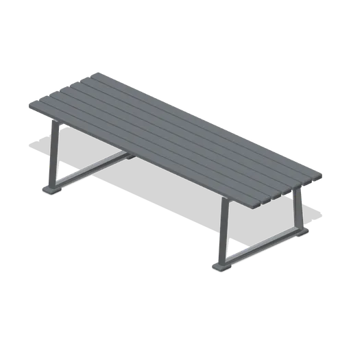 Concourse bench, dark slats (Retail Store Fixtures and Mall)