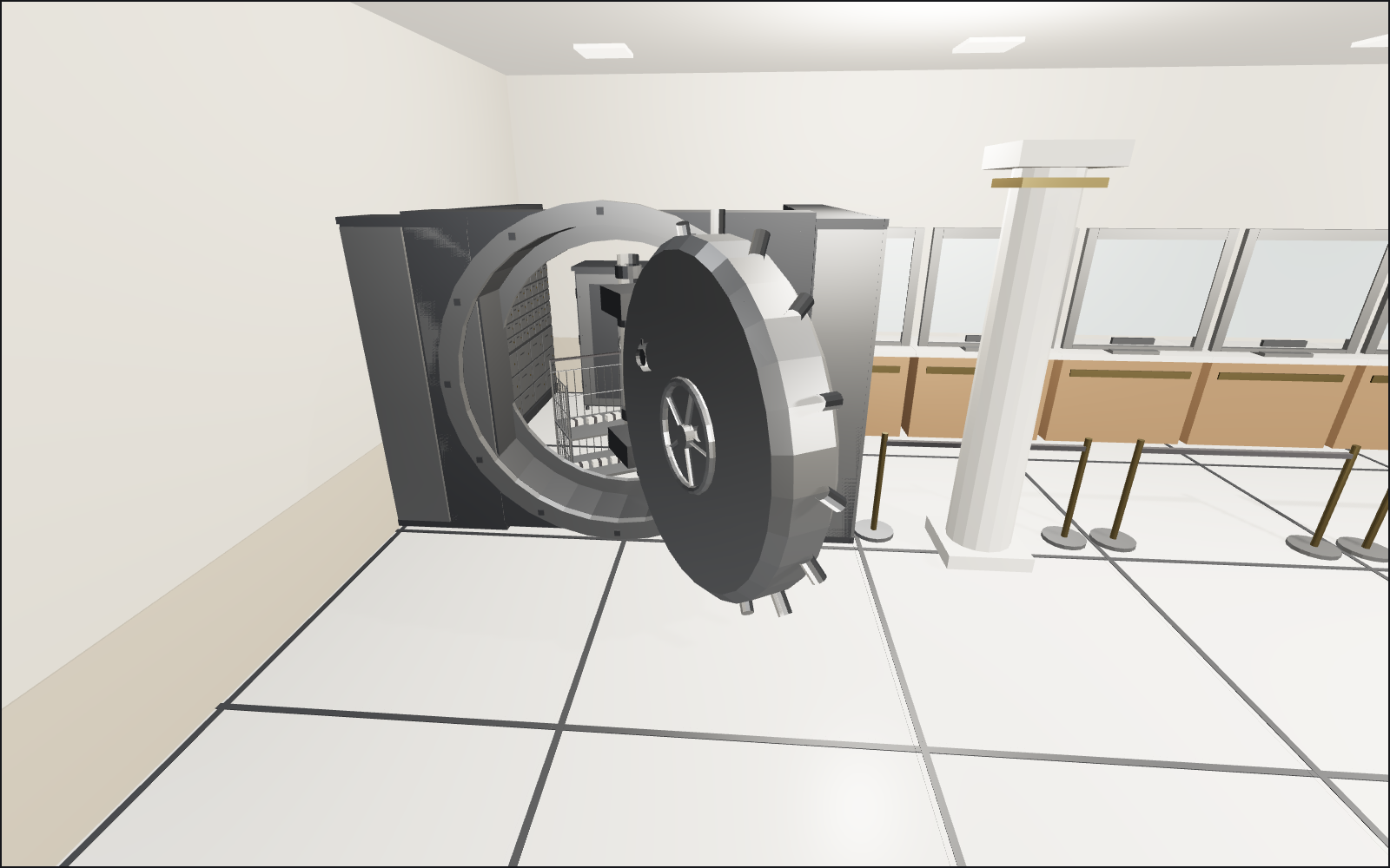 Bank vault, a walkable scene