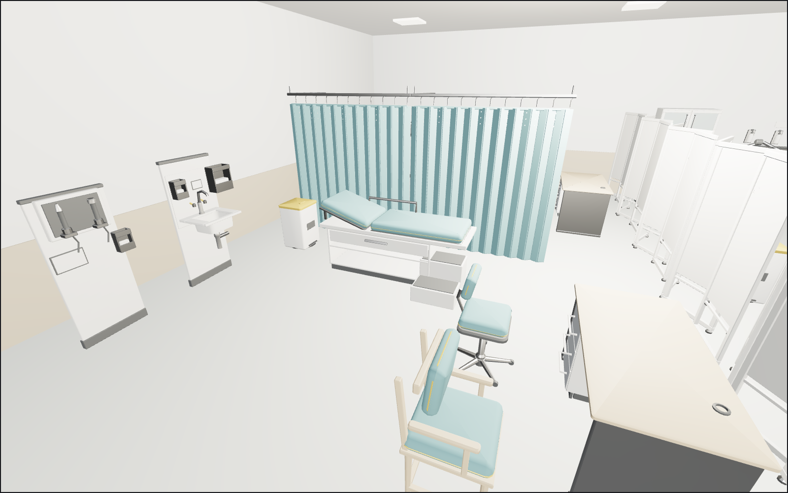 Veterinary clinic, a walkable scene