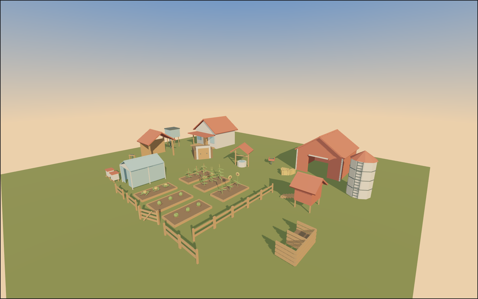 Homestead yard, a walkable scene