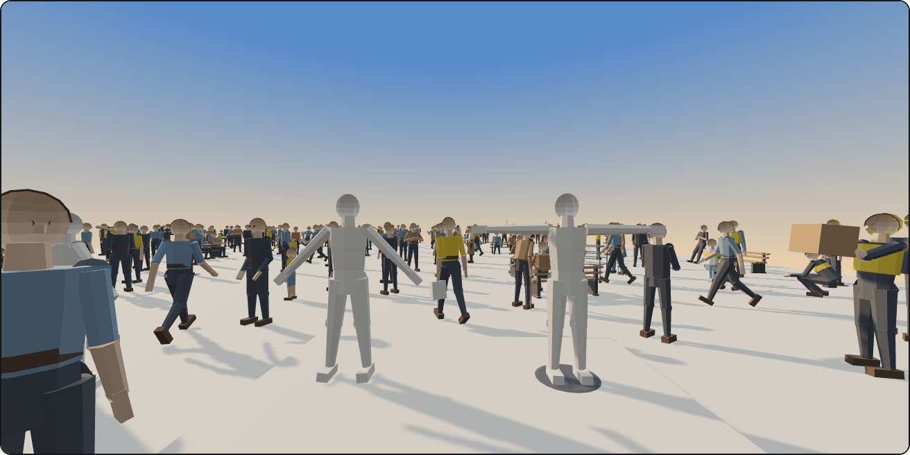 Town plaza crowd, a walkable scene