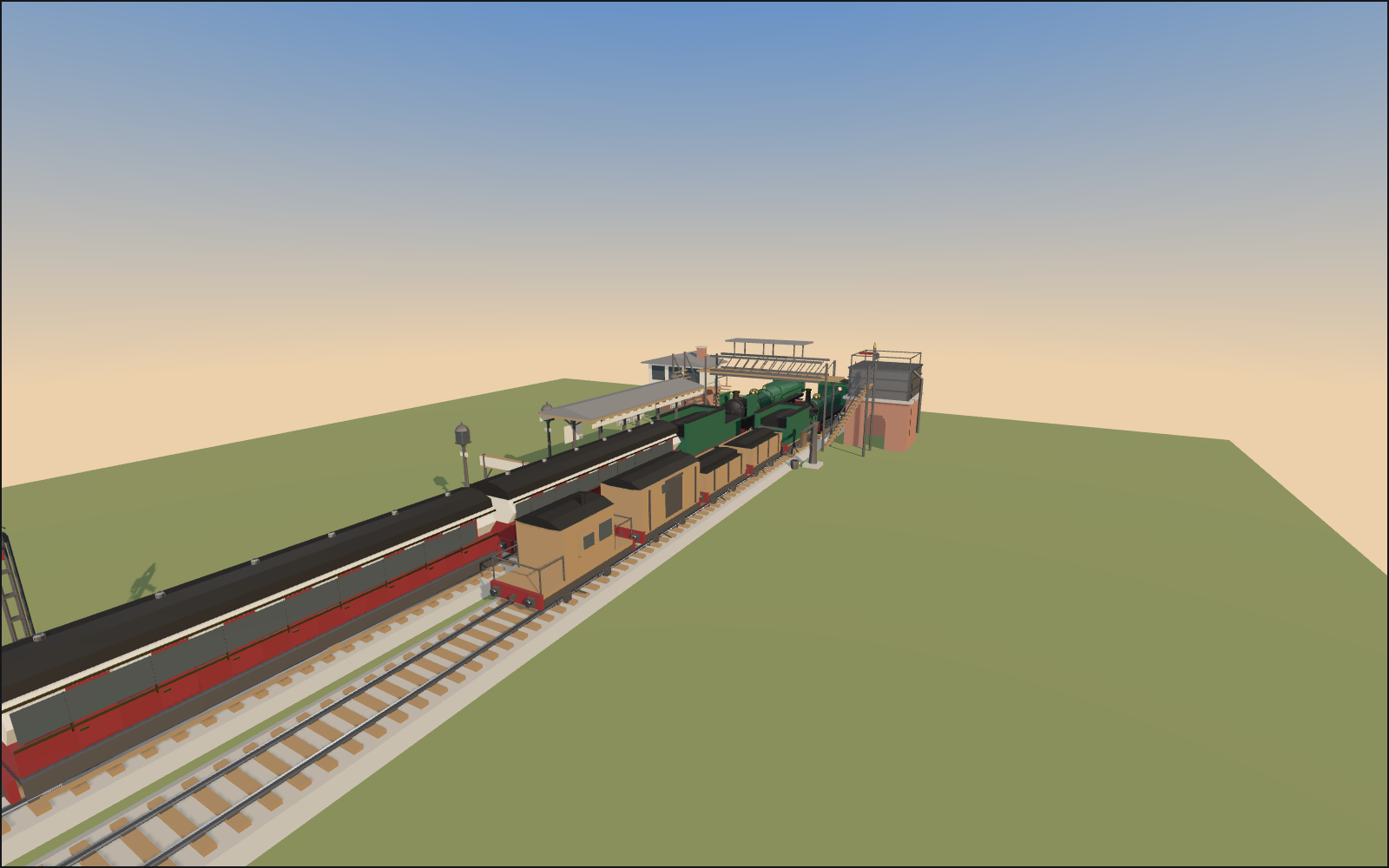 Country station, a walkable scene