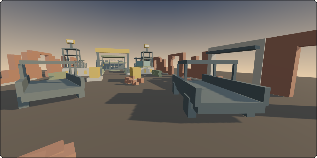Zombie quarantine street, a walkable scene